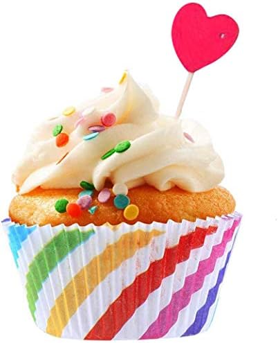 600pcs Cupcake Baking Cases, Cupcake Cases, Muffin Cases Paper Wrappers Rainbow Baking Cups 6 Styles Cupcake Liners for Wedding Birthday Party (6 Styles)