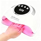 MAINPI UV NAGELLAMPE 380W–PROFI NAGELTROCKNER FÜR GELNÄGEL,90 LEDS,AUTO-SENSOR &AMP; 4 TIMER,TRAGBARE UV LAMPE FÜR MANIKÜRE &AMP; PEDIKÜRE (SALON &AMP; ZUHAUSE)