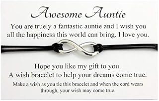 Handmade Infinity charm Wish bracelet for family friends wedding teacher,Come With Organza Gift bag,(Handmade in UK) (Will You Be My Godmother)