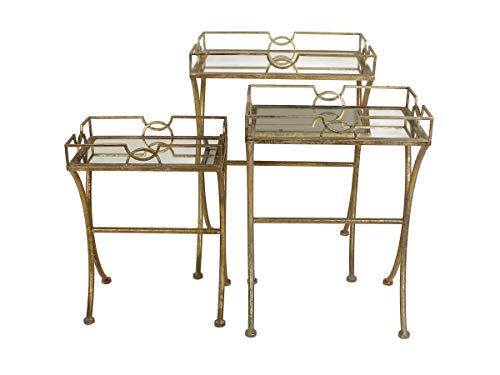 Beistelltisch - 3er set - Metall - Gold - Couchtisch