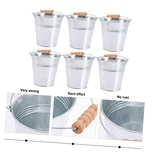 Cabilock 12 Pcs Chip Bucket Round Baskets Mini Metal Buckets Mini Containers Beer Bucket French Fries Holder Round Planter Red Wine Ice Bucket Snack Bucket Portable Bucket Snack Bucket Wine #TOP2