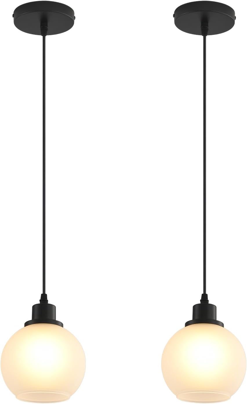 Pendant Lamp with Glass Shade, Modern Antique Brass Pendant Lights,Hanging Light Vintage Glass Shade, Island Light Pendant Light Fixture for Bedroom Living Room Kitchen