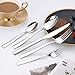 Silverware Set for 2, CXJY 10-Piece Stainless Steel Flatware Cutlery Set, Square Edge Kitchen Utensil Include Knives/Forks/Spoons, Tableware for Home/Hotel, Mirror Polished Dishwasher Safe