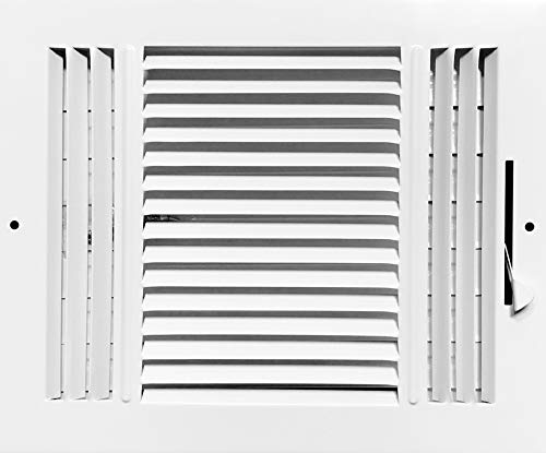 HBW 10x 8 (Duct Opening Size) 3-Way Stamped Face Steel Ceiling/sidewall Air Supply Register - Vent Cover - Actual Outside Dimension 11.75 X 9.75