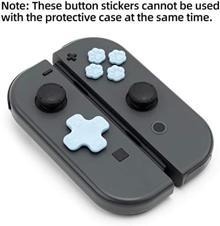 GeekShare 4PCS Cat Paw Button Caps Joystick Cover Compatible with Nintendo Switch / OLED - Pink & Blue