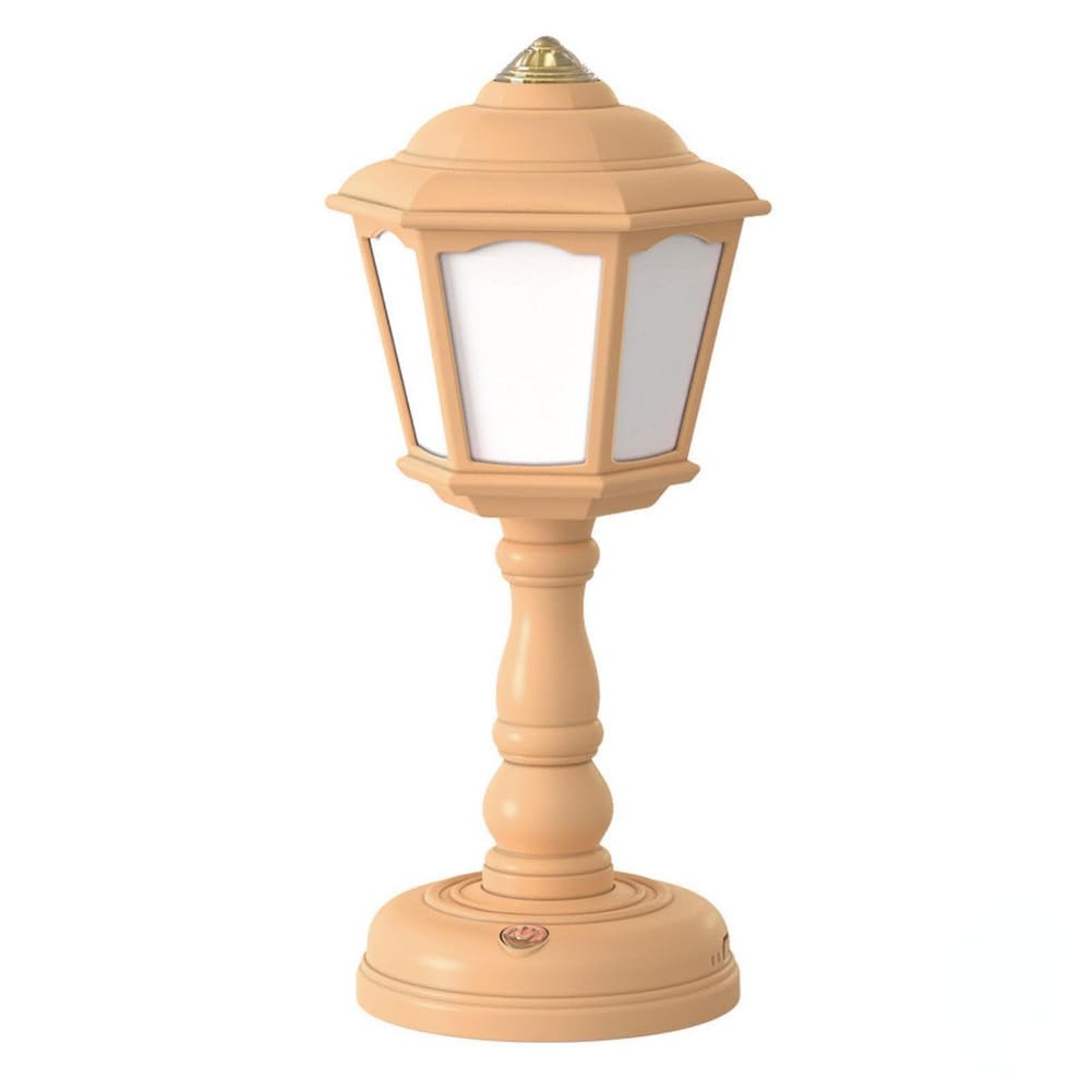 Anso Yellow Retro Led Desk Lamp Usb Charging Table Lamp Bedside Room Mini Light 3-Colors Dimmable (Yellow)