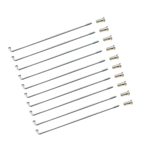 YIBEINAICHA 40 Pieces 12G Diameter 2.6 mm Material 45# Steel J-Bend Equal Diameter Cylinder Body Electric Fit for Bicycle Wheel Spokes with Nipples(Color:Length 194mm)