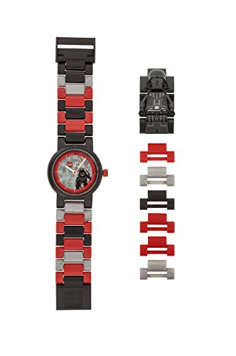 LEGO Star Wars 8021018 Darth Vader Kids Minifigure Link Buildable Watch | black/red | plastic | 25mm case diameter| analog quartz | boy girl | official
