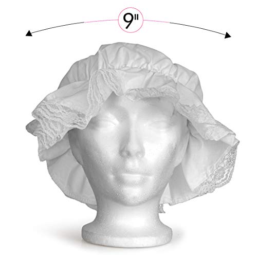 image for Skeleteen White Mob Cap Accessory - Grandma Night Bonnet Colonial Cost