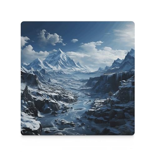 Dessous de verre réutilisables montagnes enneigées pour table basse