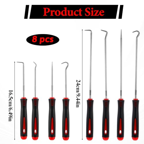 JJUNW 8 Stück Mini Pick und Haken Set, Präzision Haken Automobil Pick Werkzeug zum Entfernen von Schläuchen und Dichtungen O-Ring Werkzeug Nadel- und Haken-Satz für Autoreparatur