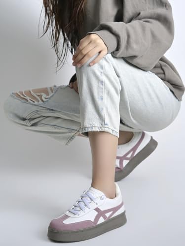Image of Shoetopia Women's Casual Sneakers || Lace-Up Low-Top Shoes with Cushioned Sole || Trendy Daily Footwear Walking