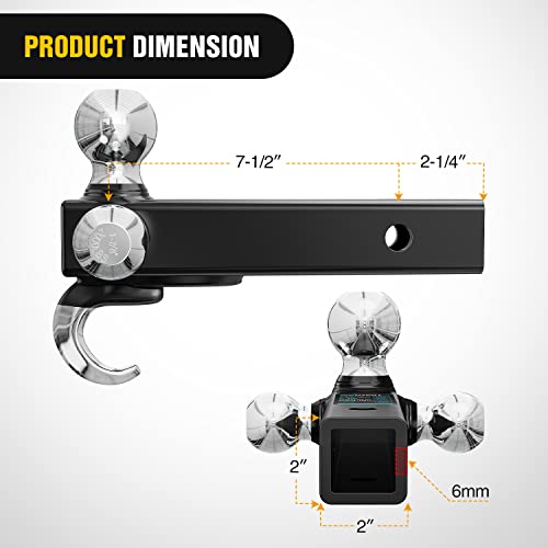 Image of Nilight Shackle Hitch Receiver 2Inch 45000 LBs Breaking Strength 3 /4 inch D Ring w /Trailer Pin Heavy Duty Solid Recovery Towing Kit for Trucks Jeeps Off Road