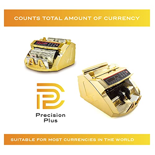 Precision Plus Money Counting Machine - Gold Money Counter Machine, Bill Counter With Counterfeit Detection, Fast And Accurate Currency Counter, Cash Counting Machine, Money Counter Machine #TOP2