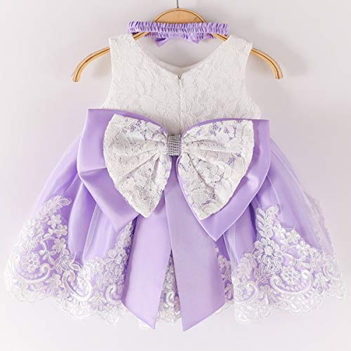 MYRISAM Baby Girls Birthday Dress Bowknot Flower Lace Dresses Wedding Party Pageant Christening Baptism Tutu Gown3