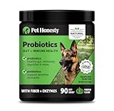 Pet Honesty Probiotics for Dogs - Digestive Enzymes Promotes Gut Health, Dog Probiotics for Bowel Support, Fiber for Regularity, Prebiotics for Immune Health & Gut Flora (Pumpkin, 90 ct)