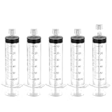60mLmL Luer Lock Syringe with Cap - Sterile Individually Wrapped Without Needle, Leak-Proof Accurate Measurement, 12 Pack for Lab Use and Home Care