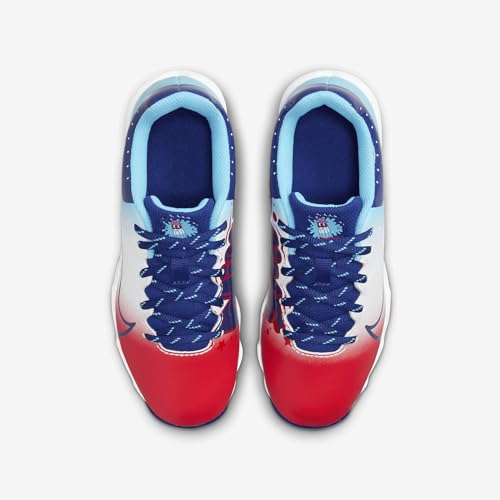 Nike Hyperdiamond 4 Keystone Big Kids' Softball Cleats (FZ8655-601, Light Crimson/Baltic Blue/White/Deep Royal Blue)4