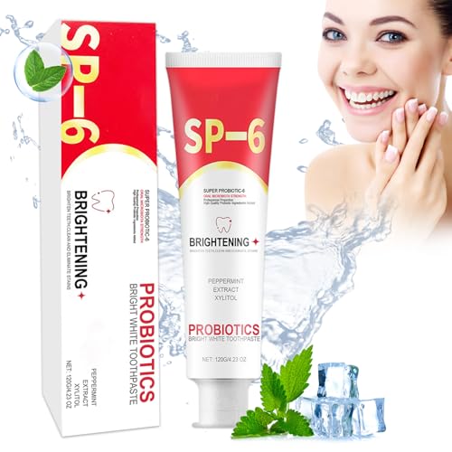 Probiotic Whitening Toothpaste, Sp-6 Pasta de Dientes, Dentífrico Blanqueador,Dentífrico Ultra Blanqueador Sp-6, Eliminación de Manchas Y Aliento Fresco