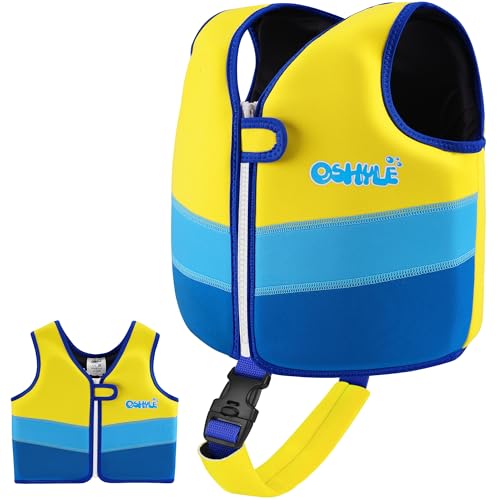 OSHYLE Kids Swim Vest with Crotch Strap - Neoprene Swim Trainer Vest for Toddlers 1-9 Years, Boys & Girls Swim Trainer with Adjustable Straps (Deep Blue, S(1-3)) by OSHYLE - Used condition - CA$35.87