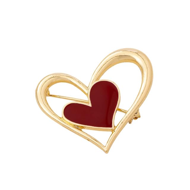 Heart Shaped Brooch for Women | Alloy Decorative Brooch Pin | Lightweight Fashion Accessory-picture-19