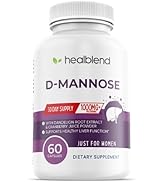 D-Mannose 1000mg Capsules with Cranberry Juice Powder, Hibiscus, and Dandelion Extracts - 30 Day ...
