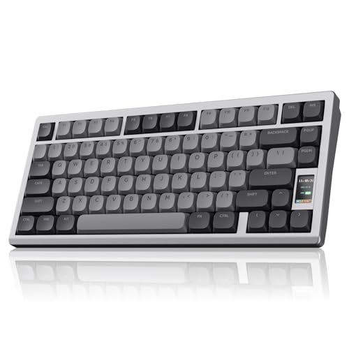 Image of OOCTPK Mechanical Keyboard, Chilkey ND75 LP Wireless Gaming Keyboard with LCD Screen, Bluetooth 5.3 /2.4G /USB-C, Hot Swappable Per-Key RGB Custom, Thin Front, Wrist Rest, Full-Aluminum, PC /Mac Support