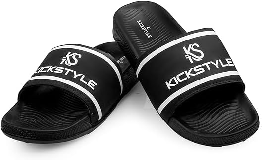 Men's Sliders | Lightweight & Durable Slip-On Comfort Sandals | Striped Casual Slippers with Extra Soft Anti-Skid Sole | Doctor Recommended Footwear KS_2003