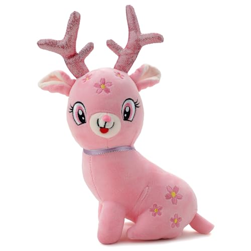 Image of Soft Pink Deer Plush Toy for Kids Stuffed Soft Toy with Cute Hug-Friendly Plush for Babies, Toddlers & Children Safe, Lightweight & Easy to Clean (35CM)