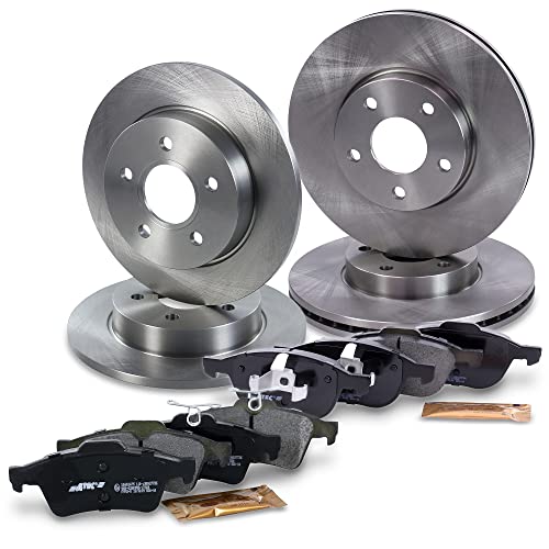 Set di freni ATEC Germany incl. dischi freno anteriori Ø 278 mm ventilati + posteriori Ø 265 mm pieni + pastiglie freno anteriori e posteriori