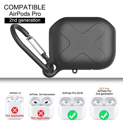 Waterproof Case For Airpods Pro 2Nd Generation 2022 And Airpods Pro 2019 ,Anti-Lost,Support Wireless Charging,. - Black #TOP1