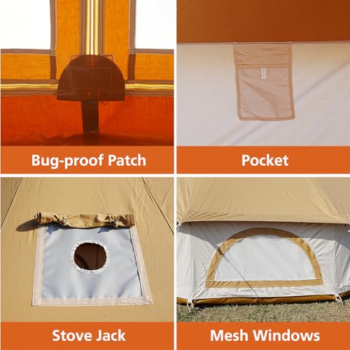 Carpa Bell Canvas 4 Temporadas con Estufa para Camping Familiar miniatura 6
