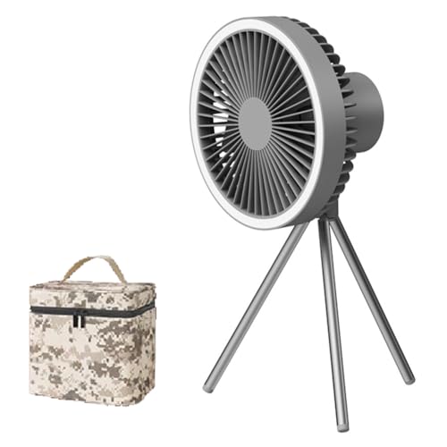 Ventilateur de camping 10000mAh rechargeable avec lanterne LED et fonction powerbank portable