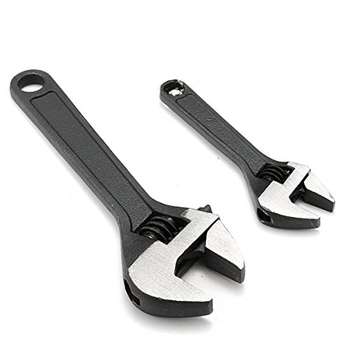 2Pcs 2.5inch & 4inch Mini Metal Adjustable Wrenches Spanner Hand Jaw Wrench 0-15mm 0-10mm