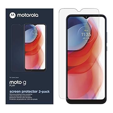 Motorola (2 Pack) Moto G Play (2021) Tela Protector- Strong vidro temperado com Antimicrobial tratamento para a proteção total da tela e frescura