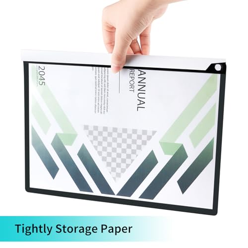 Report Covers with Swing Clip, Pack of 5, Clear Front Report Cover | Presentation Folders | Resume Folder, 30-Sheet Capacity, No Punch Needed (Black)