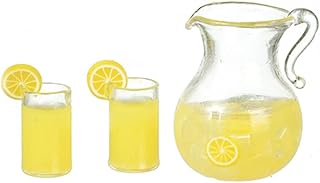 Dolls House Jug & 2 Glasses of Orange Juice Miniature Kitchen Dining Accessory