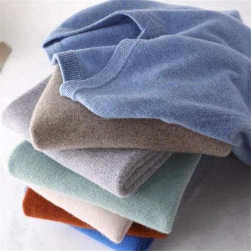 Rfmfkkg Cashmere Blend Sweater Men's Pullover Knitwear Business Casual Loose V-Neck Knitted Undershirt2