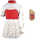 Kolegrial Niñas Nova Disfraz Cosplay Zombie High School 4 Nova Cheerleader Uniforme Set Sudadera con capucha y Top Falda Pulsera para Carnaval Halloween Fiesta Mascarada Traje, 4-12 años