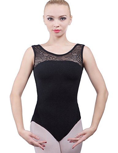 Dance Favourite Leotards for Women and Girls Ballet, Black Cotton Spandex Gymnastics Leotards