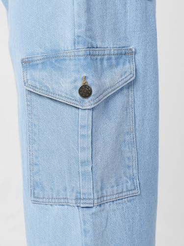 Image of Neostreak Men's Loose Baggy Fit Washed Cargo Jeans with 6 Pockets Non-Stretchable