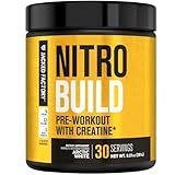 Jacked Factory Nitrosurge Build Pre Workout with Creatine for Muscle Building - Con Cret Creatine Powder & elevATP for Intense Energy, Powerful Pumps, & Endless Endurance - 30 Servings, Arctic White