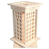 Displayständer Für Ätherische Öle Drehschrank Aus Massivholz Aufbewahrungsbox Für Ätherische Öle 125 Gitter Displayboxhalterung Für Heimaufbewahrungsdisplay ( Color : Beige , Size : 23.5x23.5x40.5cm )