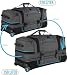 Reisetasche 2-Rad Trolley 120-150 Liter Weichgepäck Travel Bag mit Rollen und 6 Fächern - erweiterbarer Reisetrolley - Rolltasche Sporttasche 81x39x39/47 cm Farbe Grau/Blau Größe 120-150 Liter