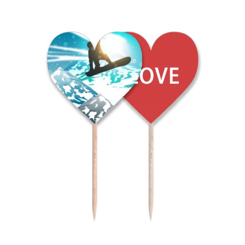 Ski drapeau amour cœur pic pour décorer facilement vos cupcakes