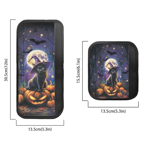 Image of Halloween Refrigerator Door Handle Covers Black Cat Fridge Handle Covers Set of 6 Washable Appliance Handles Cover Cloth Oven Stove Dishwasher Handles Protective Gloves