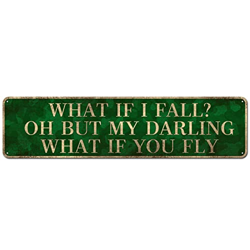 CIVOTIL What If You Fly Home Wall Décor - Metal Wall Art Funky Décor Aluminum Tin Signs 4" x 16"