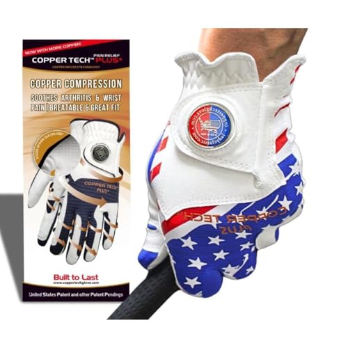 Copper Tech Plus USA Golf Glove - Copper Infused Compression