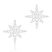 18k White Gold Plated Cubic Zirconia Compass Rose Stud Earrings by ORROUS & CO