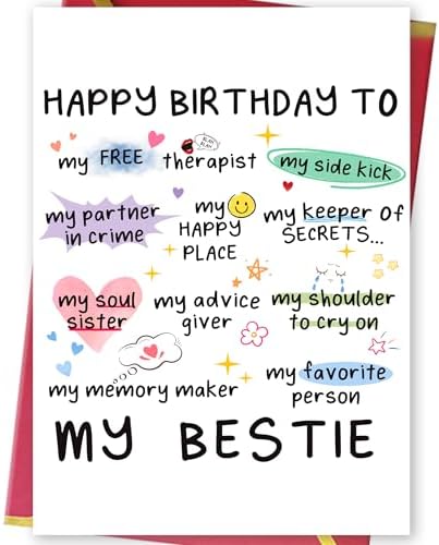 Funny Birthday Card Gift for Women Her Bestie Best Friend